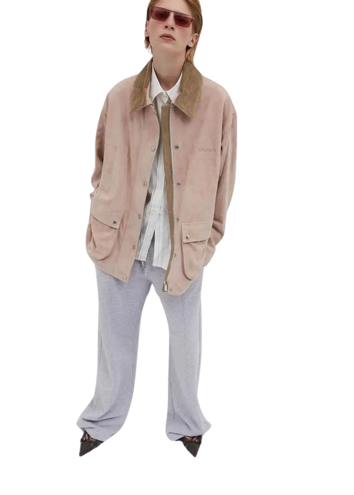 Jogger Pants / Light Grey Melange Womens HALFBOY 