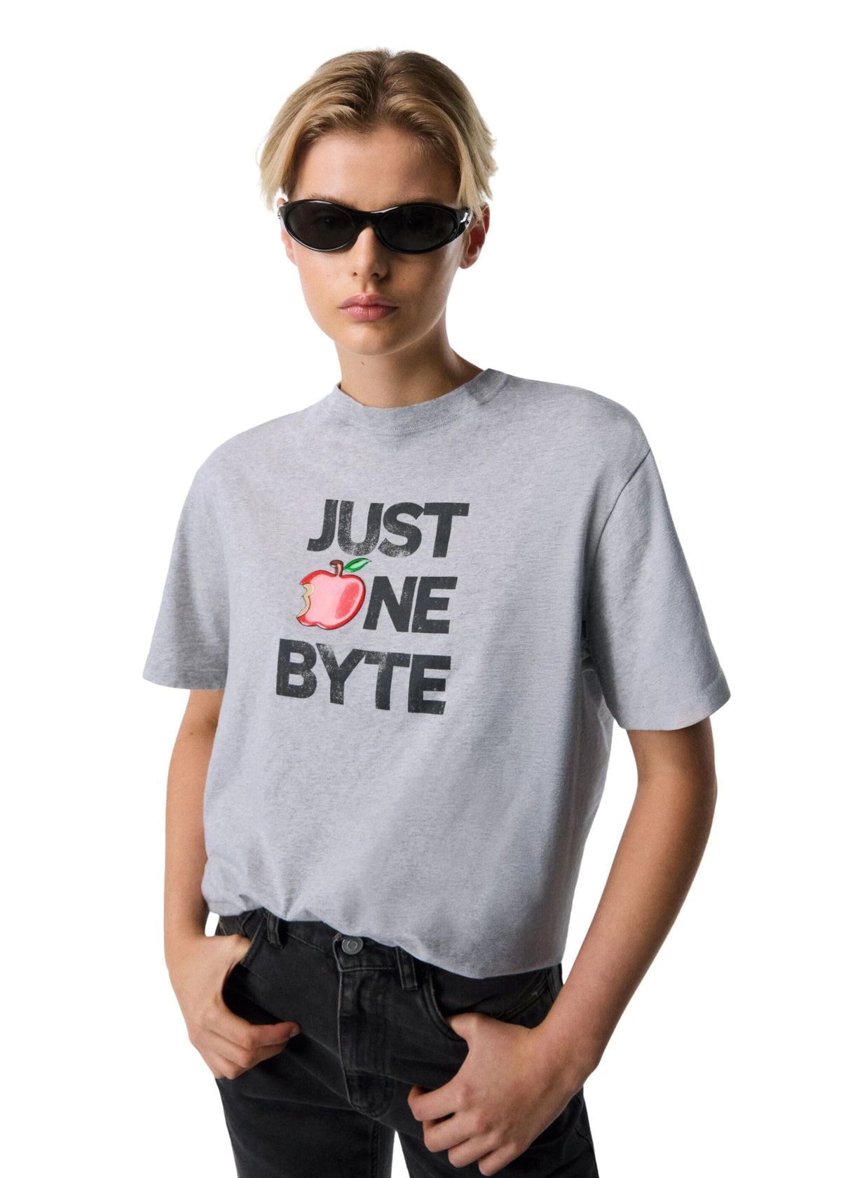 Knitted Disney X Coperni Just One Byte Boxy T-Shirt / Grey Womens Coperni 