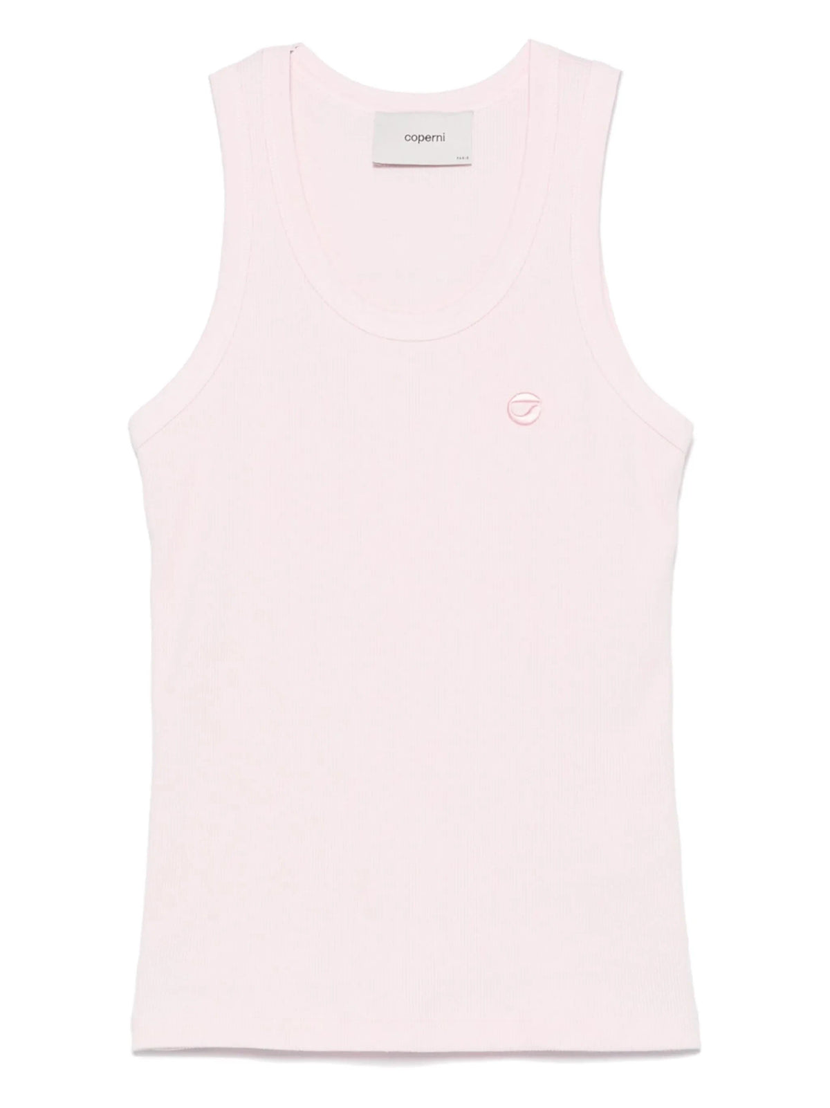Knitted Rib Logo Tank Top / Pink Womens Coperni 