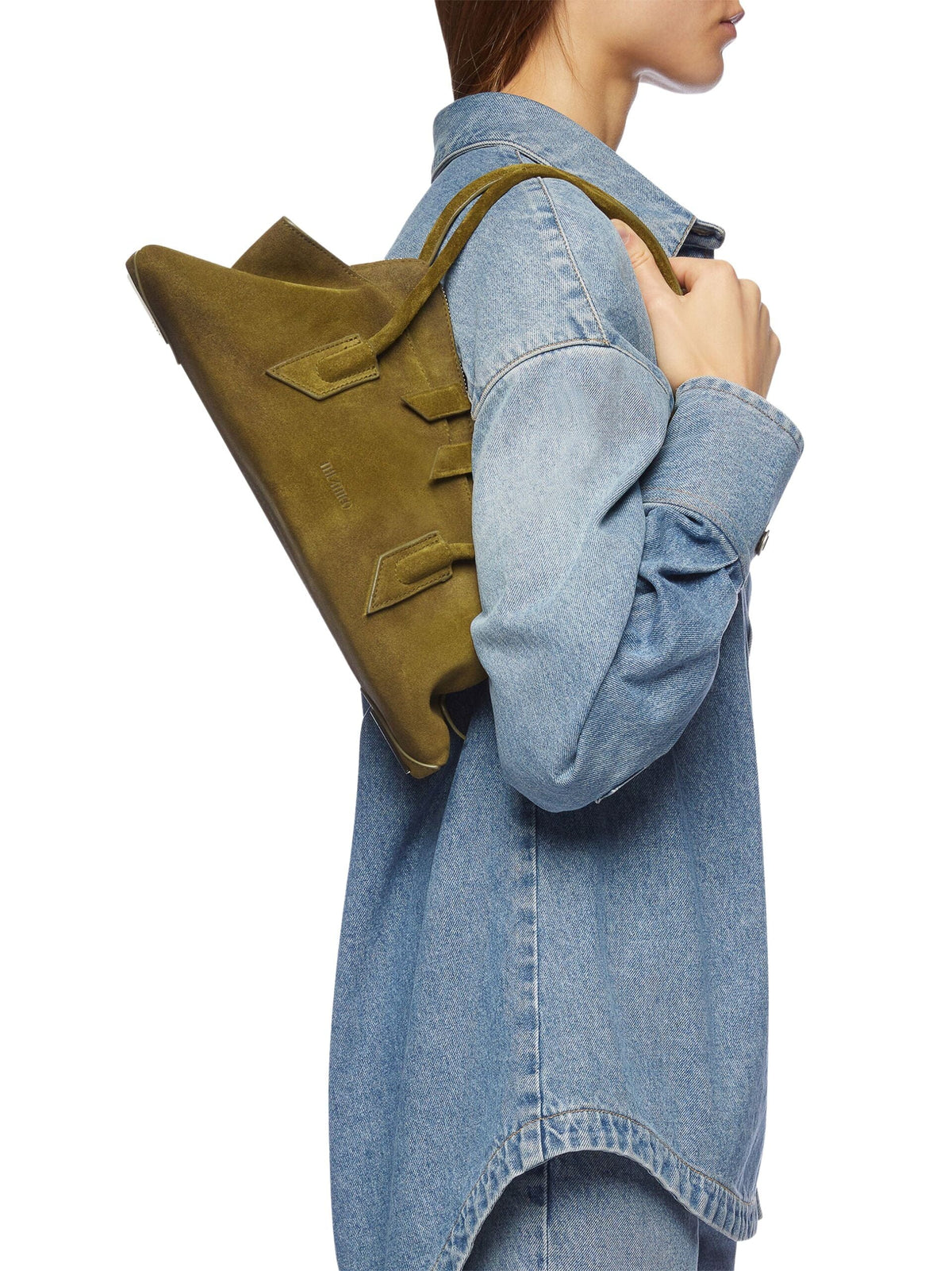 &quot;La Passeggiata Small&quot; Top Suede Brushed / Khaki Womens The Attico 