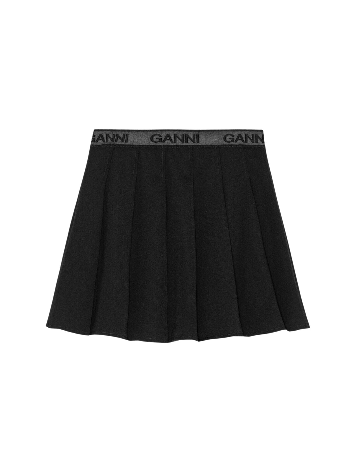 Light Twill Pleated Mini Skirt / Black Womens GANNI 