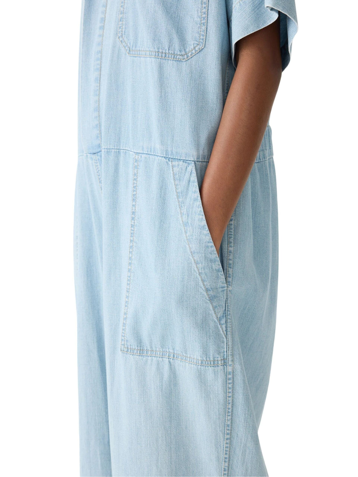 Lightweight Denim Jumpsuit / Light Vintage Blue Womens Bassike 