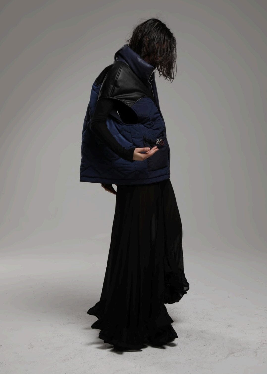 Marbell // Kate Vest Eco Leather / Blue Black Womens Marbell 