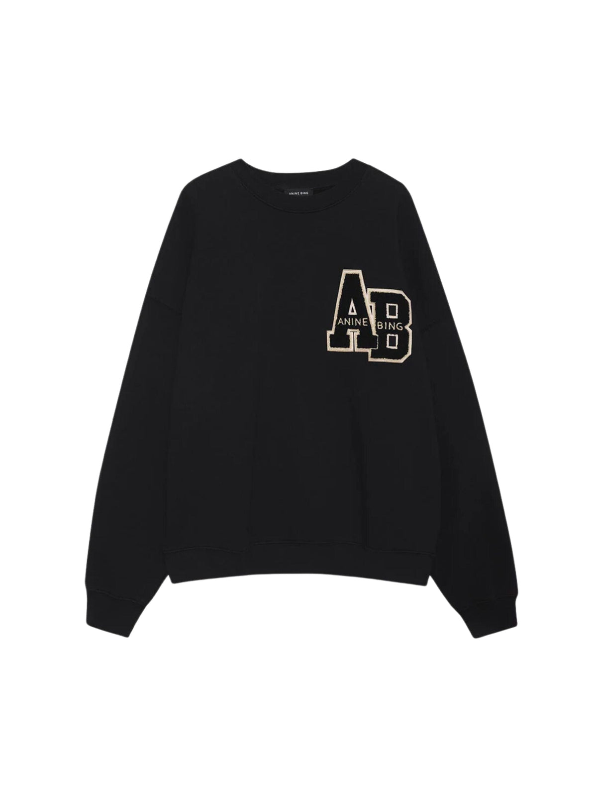 Miles Oversized Sweatshirt Letterman / Black Womens Anine Bing 