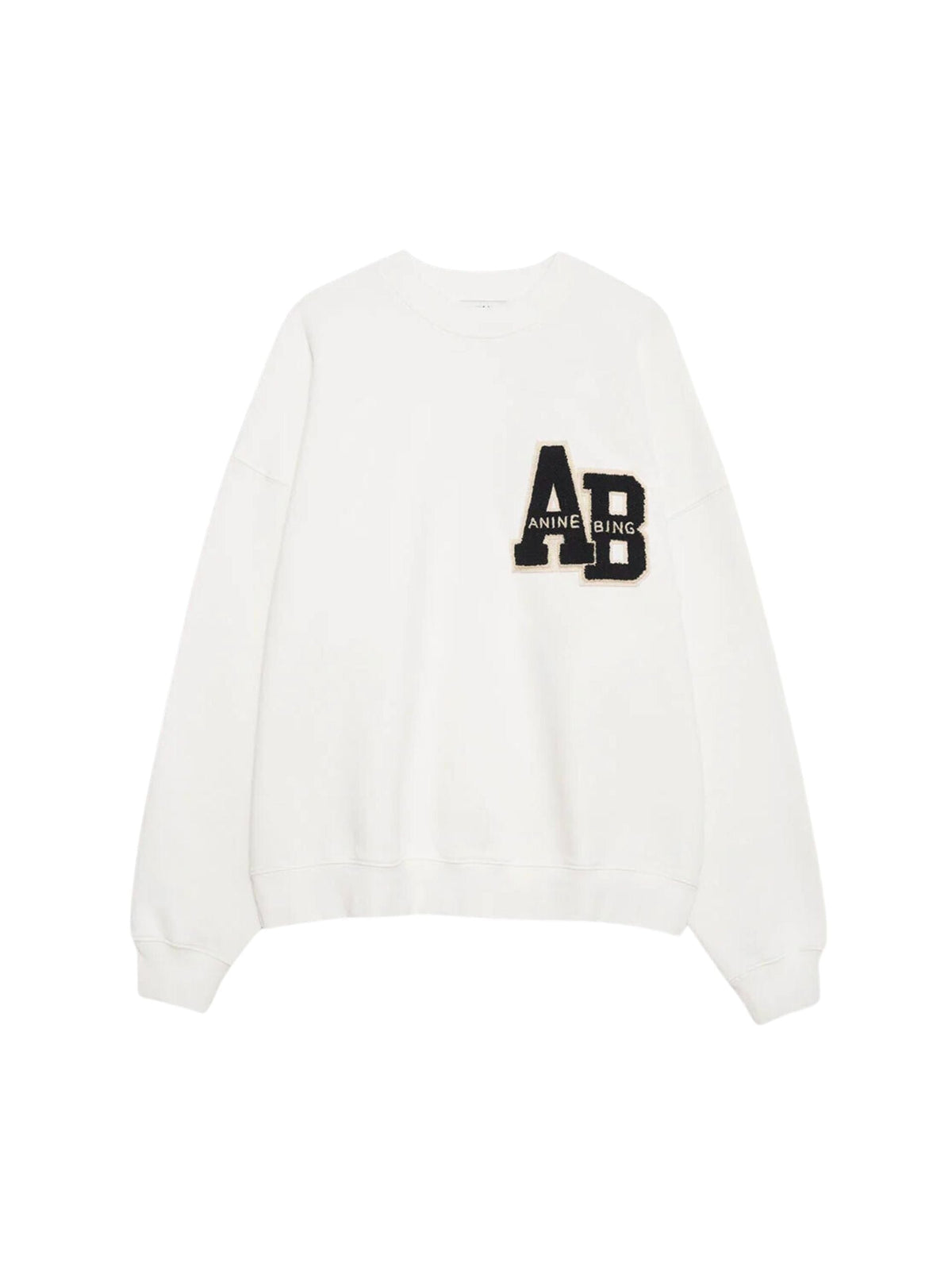 Miles Oversized Sweatshirt Letterman / Off White Womens Anine Bing 