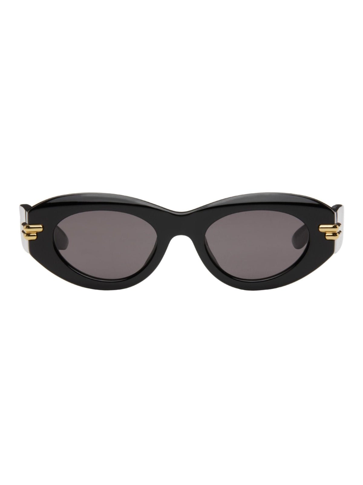 Mitre Oval Sunglasses / Black Womens Bottega Veneta 