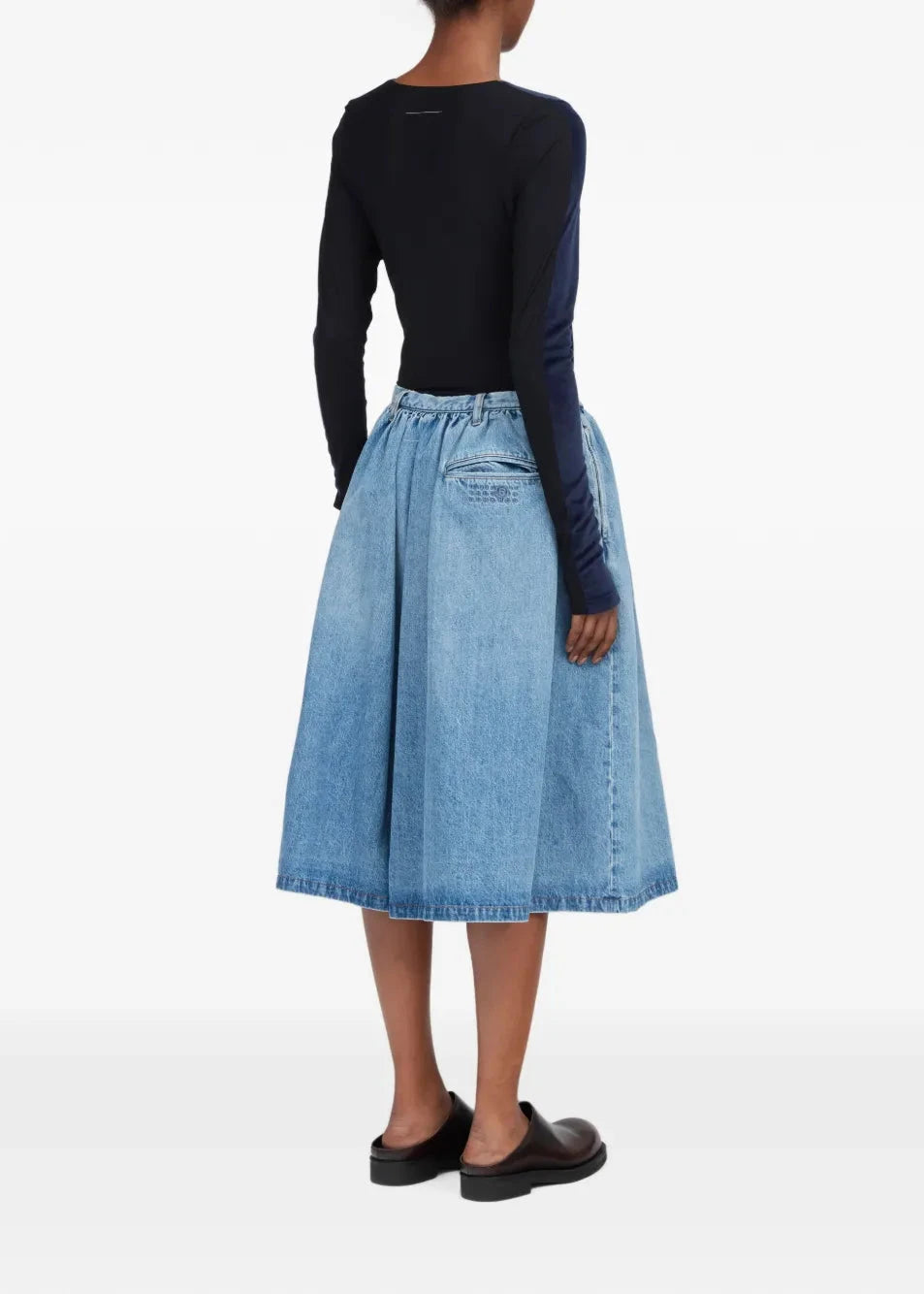 MM6 Maison Margiela // Pleated Denim Shorts / Blue Womens MM6 Maison Margiela 
