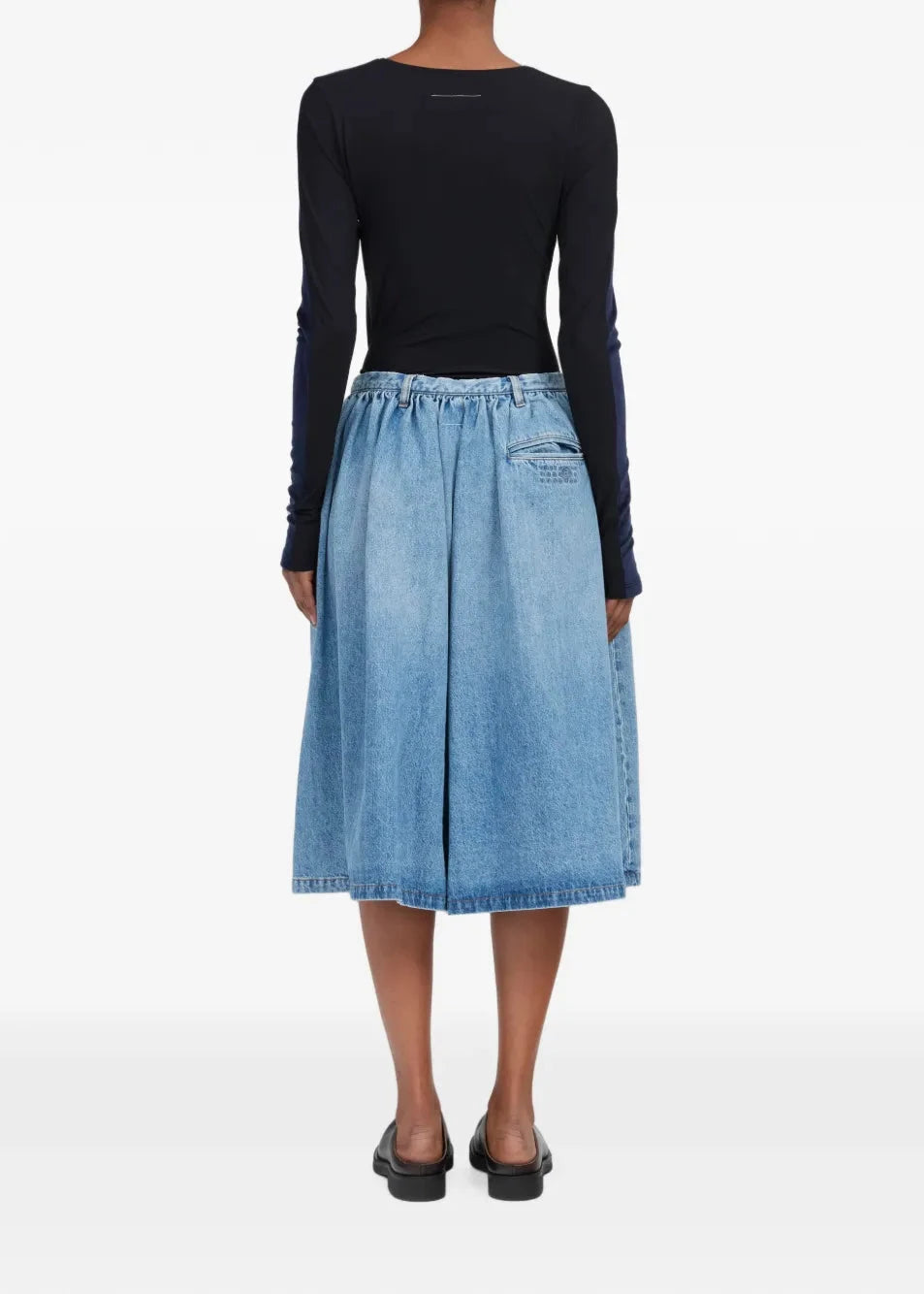 MM6 Maison Margiela // Pleated Denim Shorts / Blue Womens MM6 Maison Margiela 