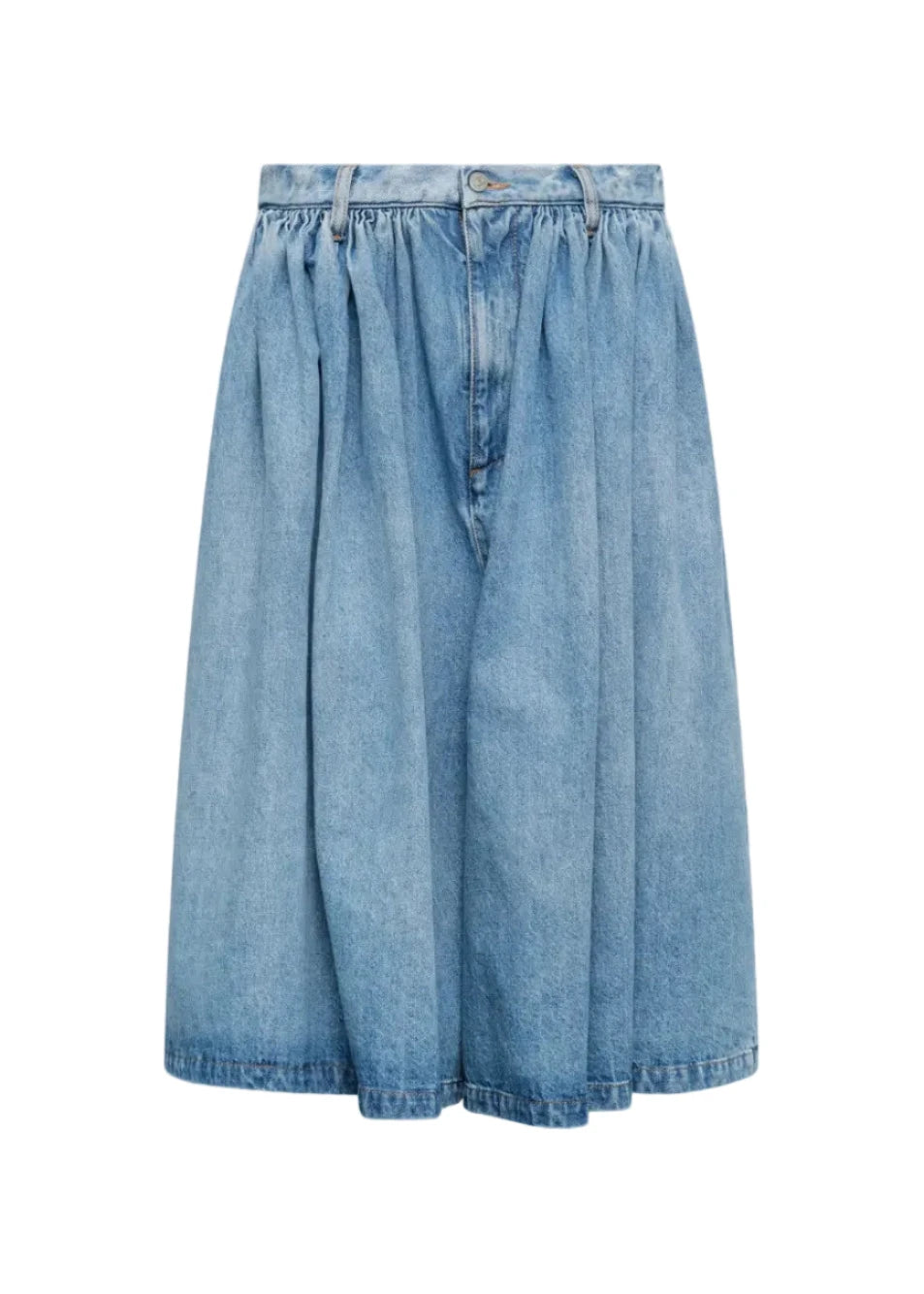 MM6 Maison Margiela // Pleated Denim Shorts / Blue Womens MM6 Maison Margiela 