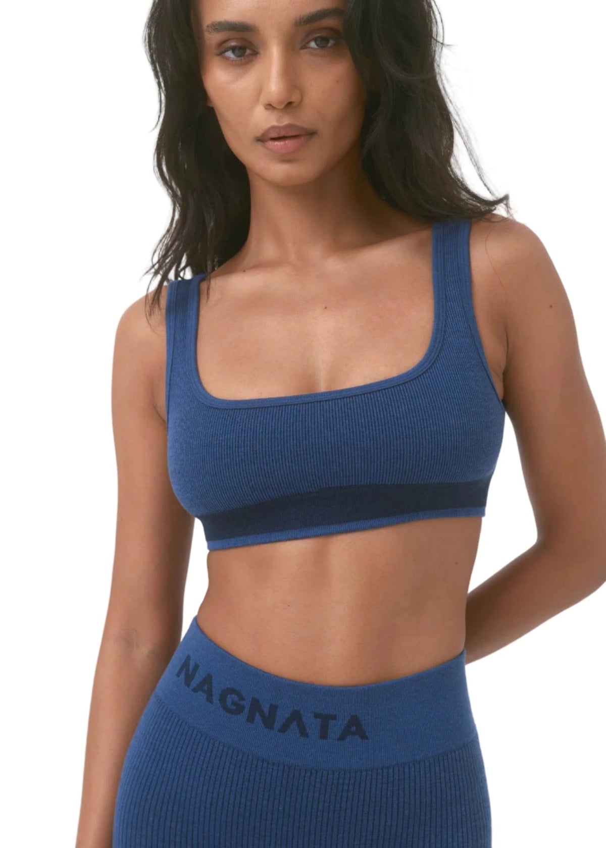 Nagnata // Fine Rib Wool Bralet / Denim Womens Nagnata 