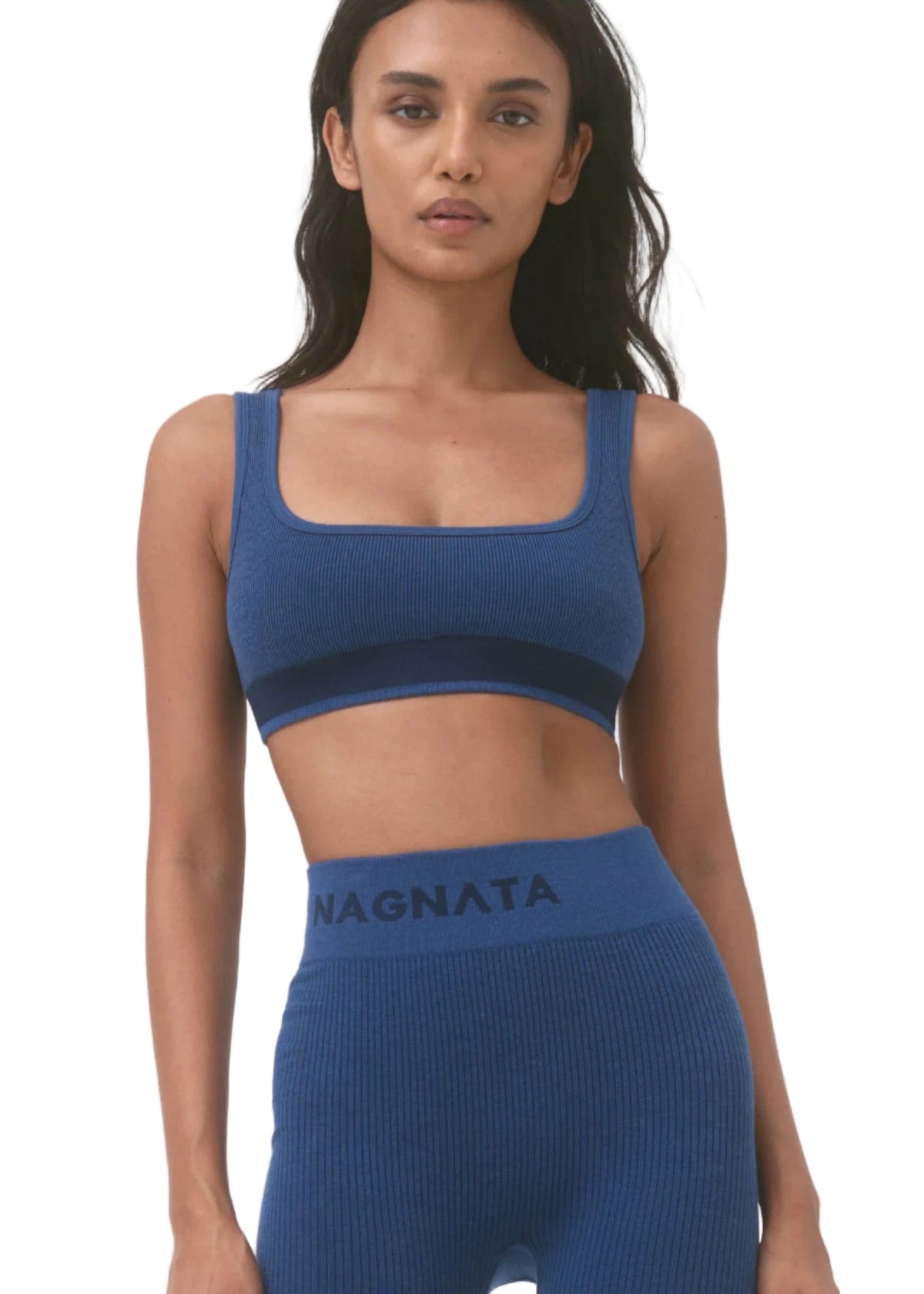 Nagnata // Fine Rib Wool Bralet / Denim Womens Nagnata 