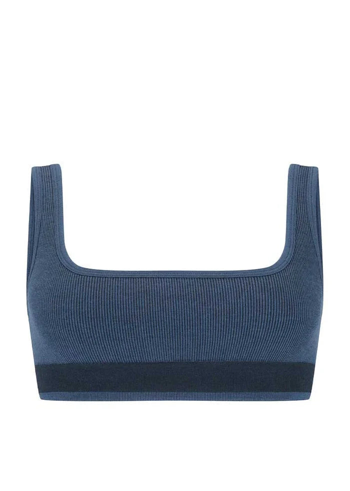 Nagnata // Fine Rib Wool Bralet / Denim Womens Nagnata 