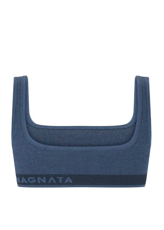 Nagnata // Fine Rib Wool Bralet / Denim Womens Nagnata 