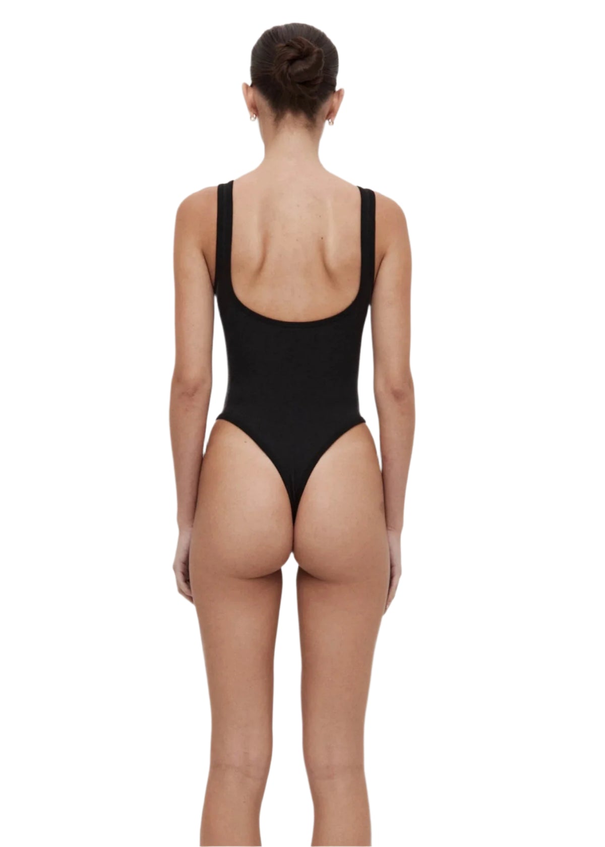 Nagnata // Houndstooth Wool Bodysuit / Black Womens Nagnata 