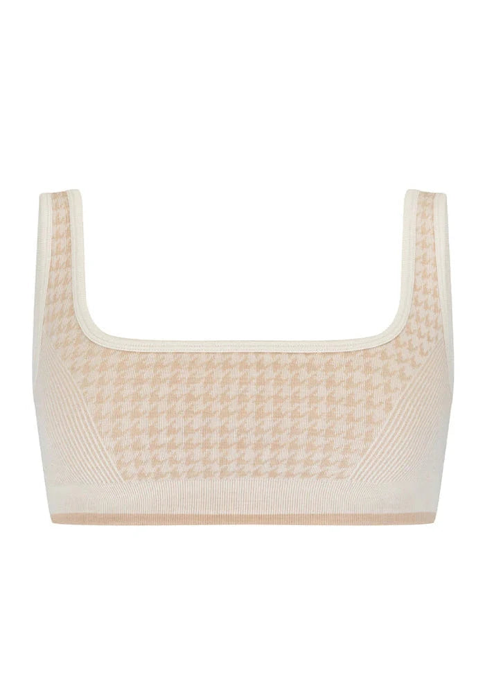 Nagnata // Houndstooth Wool Bralet / Bone White Womens Nagnata 