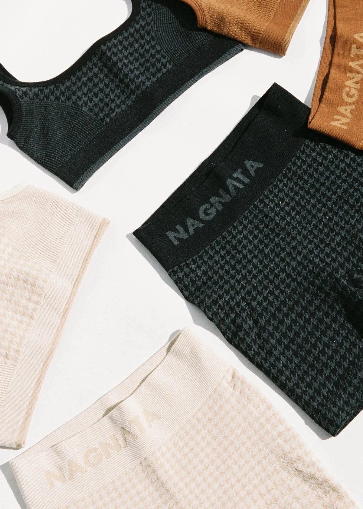 Nagnata // Houndstooth Wool Bralet / Bone White Womens Nagnata 