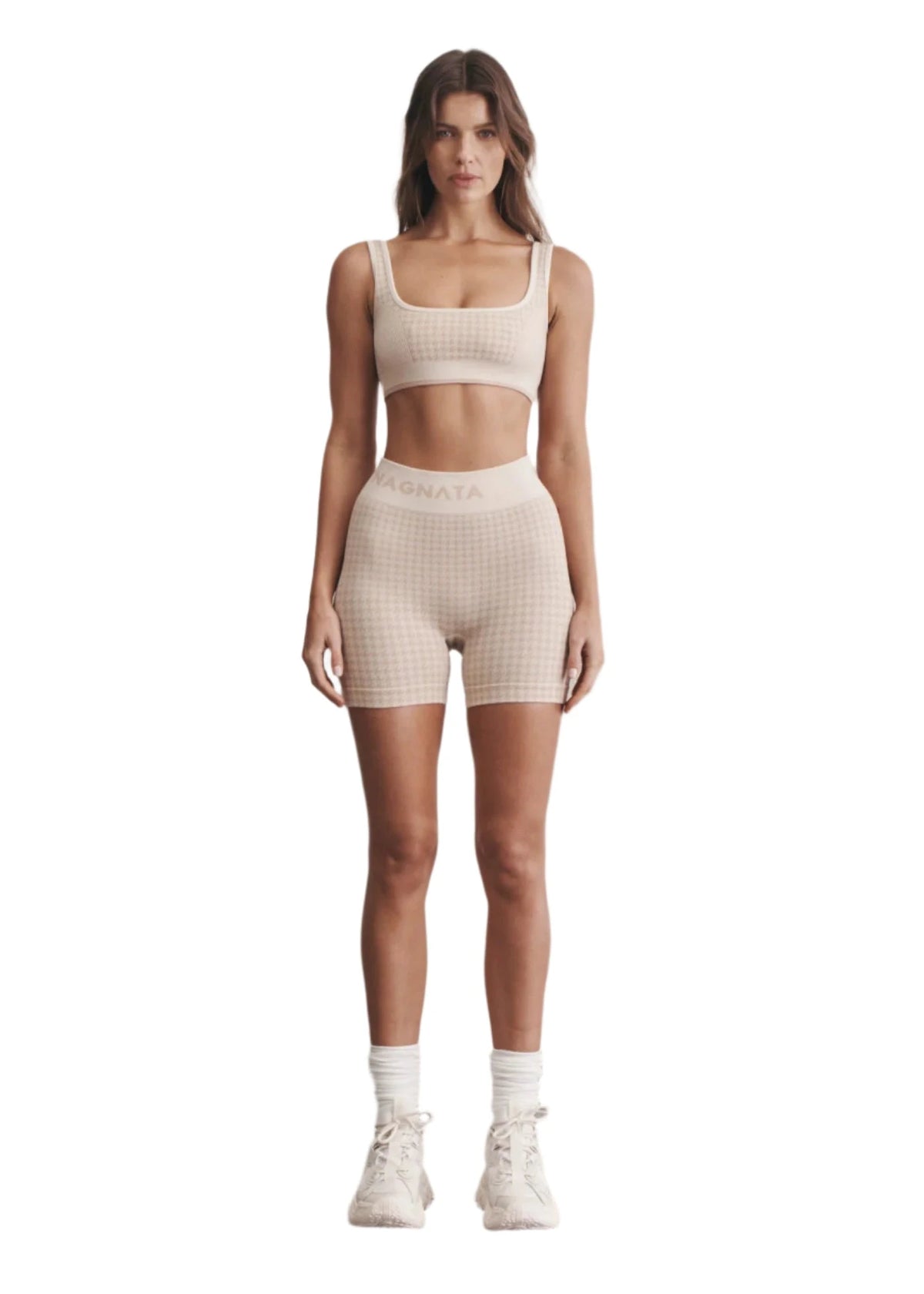 Nagnata // Houndstooth Wool Bralet / Bone White Womens Nagnata 