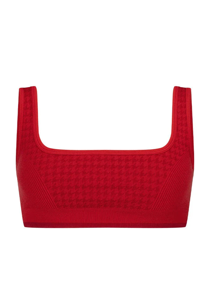 Nagnata // Houndstooth Wool Bralet / Crimson Womens Nagnata 