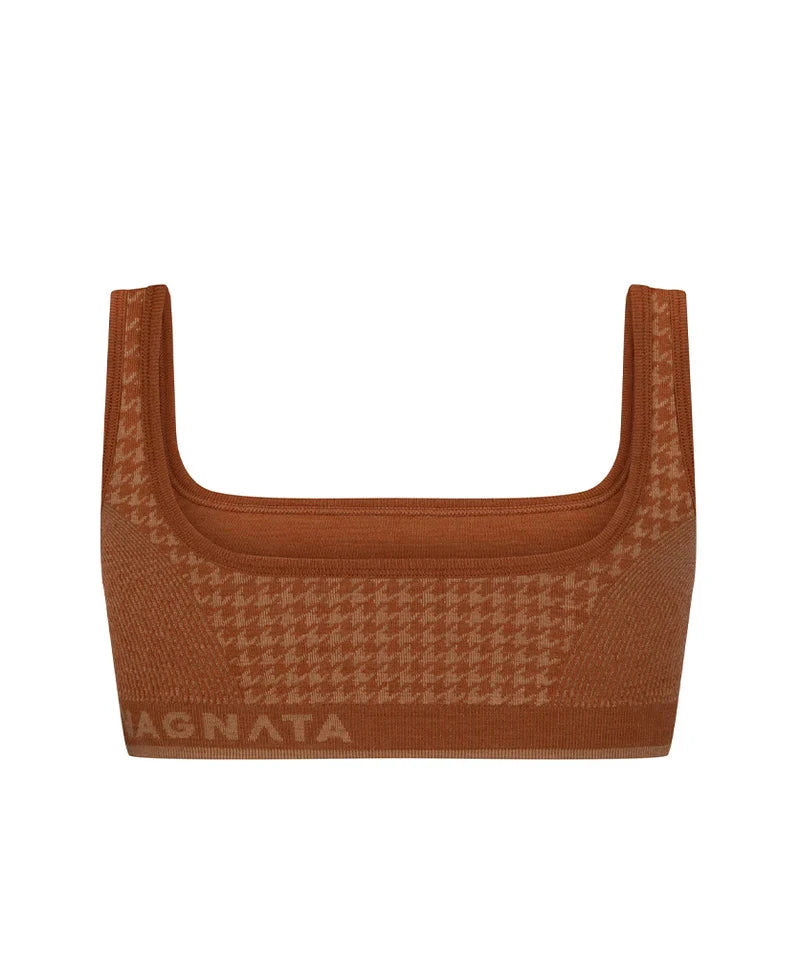 Nagnata // Houndstooth Wool Bralet / Spice Womens Nagnata 