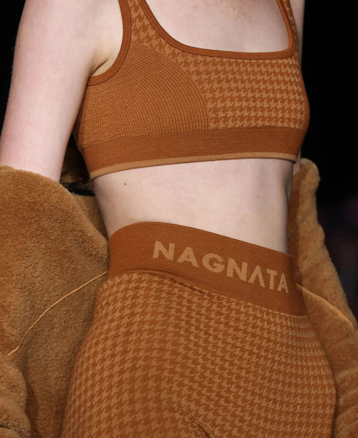 Nagnata // Houndstooth Wool Bralet / Spice Womens Nagnata 