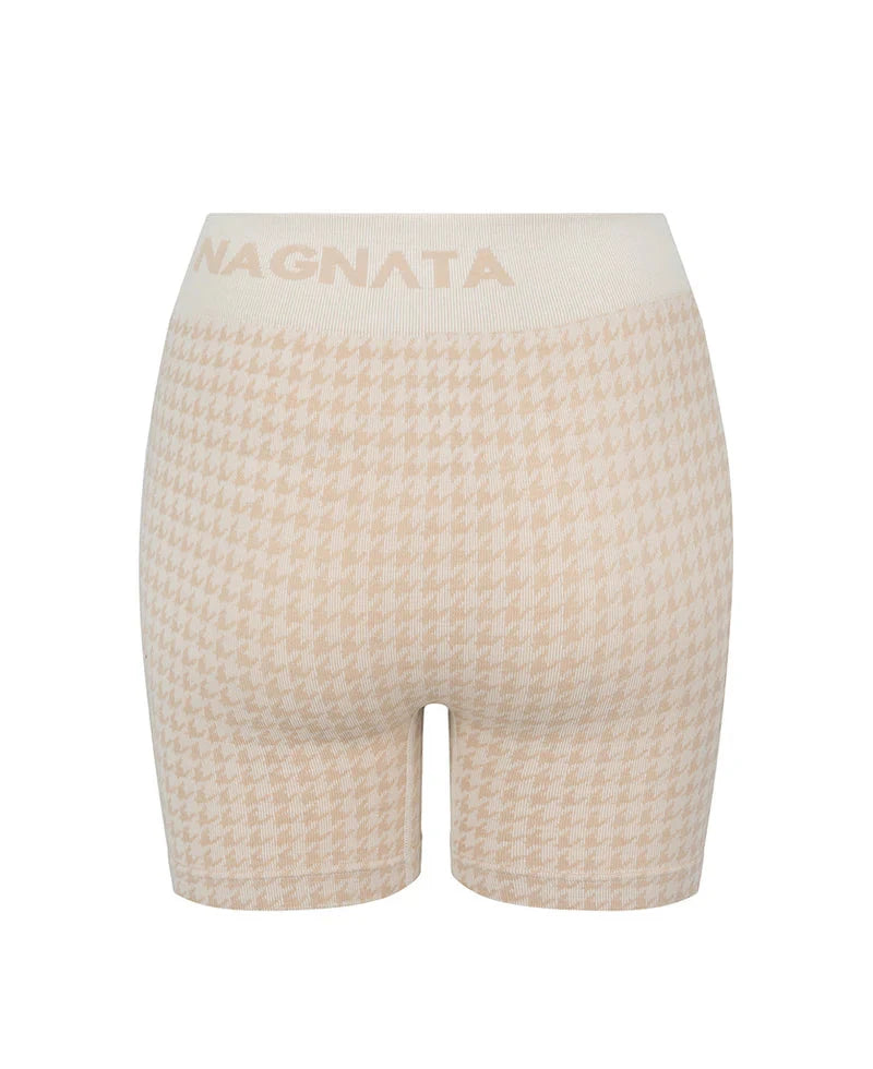 Nagnata // Houndstooth Wool Mini Short / Bone White Womens Nagnata 