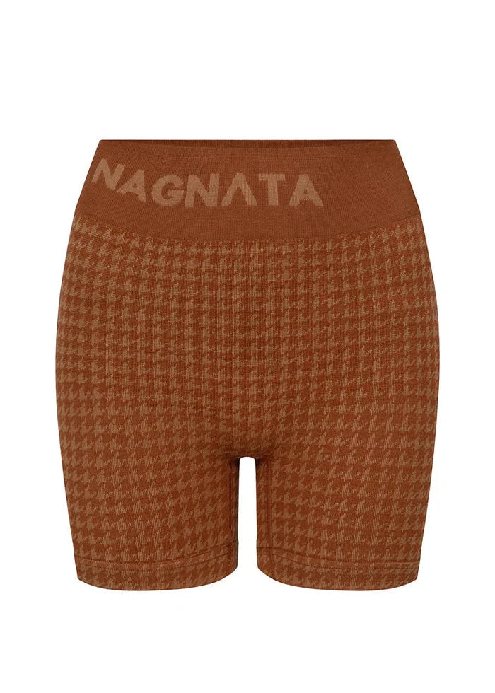 Nagnata // Houndstooth Wool Mini Short / Spice Womens Nagnata 