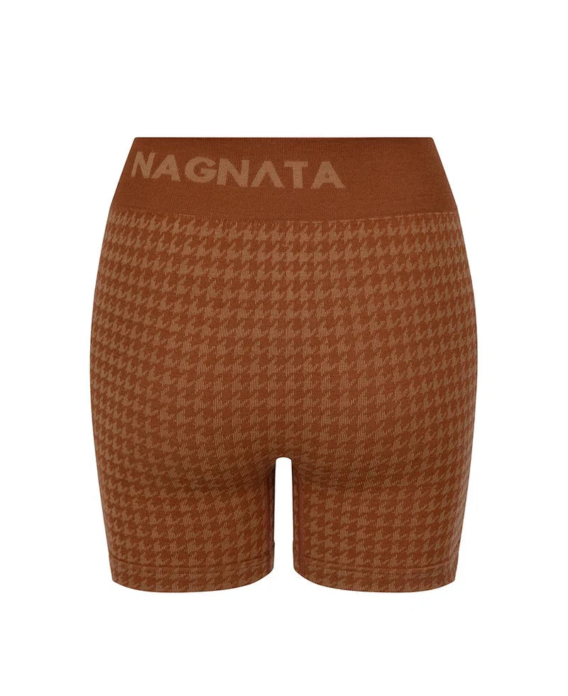 Nagnata // Houndstooth Wool Mini Short / Spice Womens Nagnata 