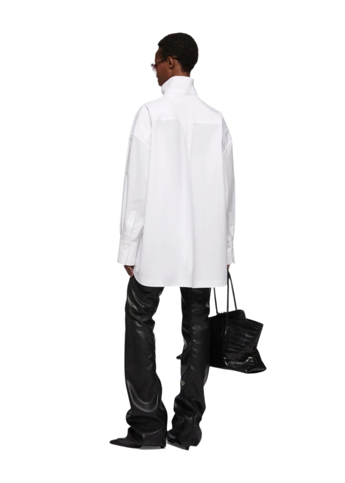 Popeline Shirt / White &amp; Navy Blue Womens The Attico 