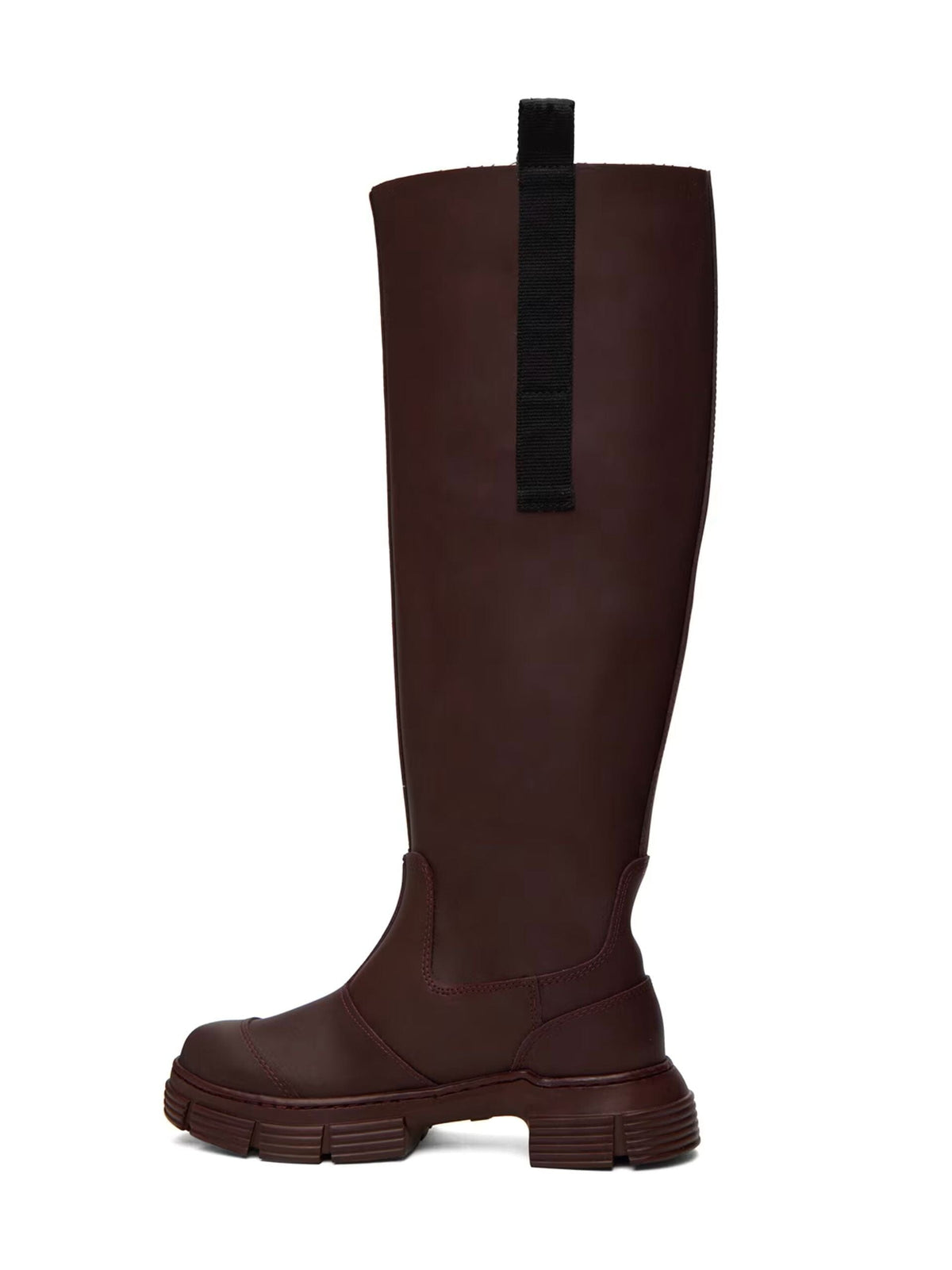 Recycled Rubber Country Boot / Burgundy Womens GANNI 