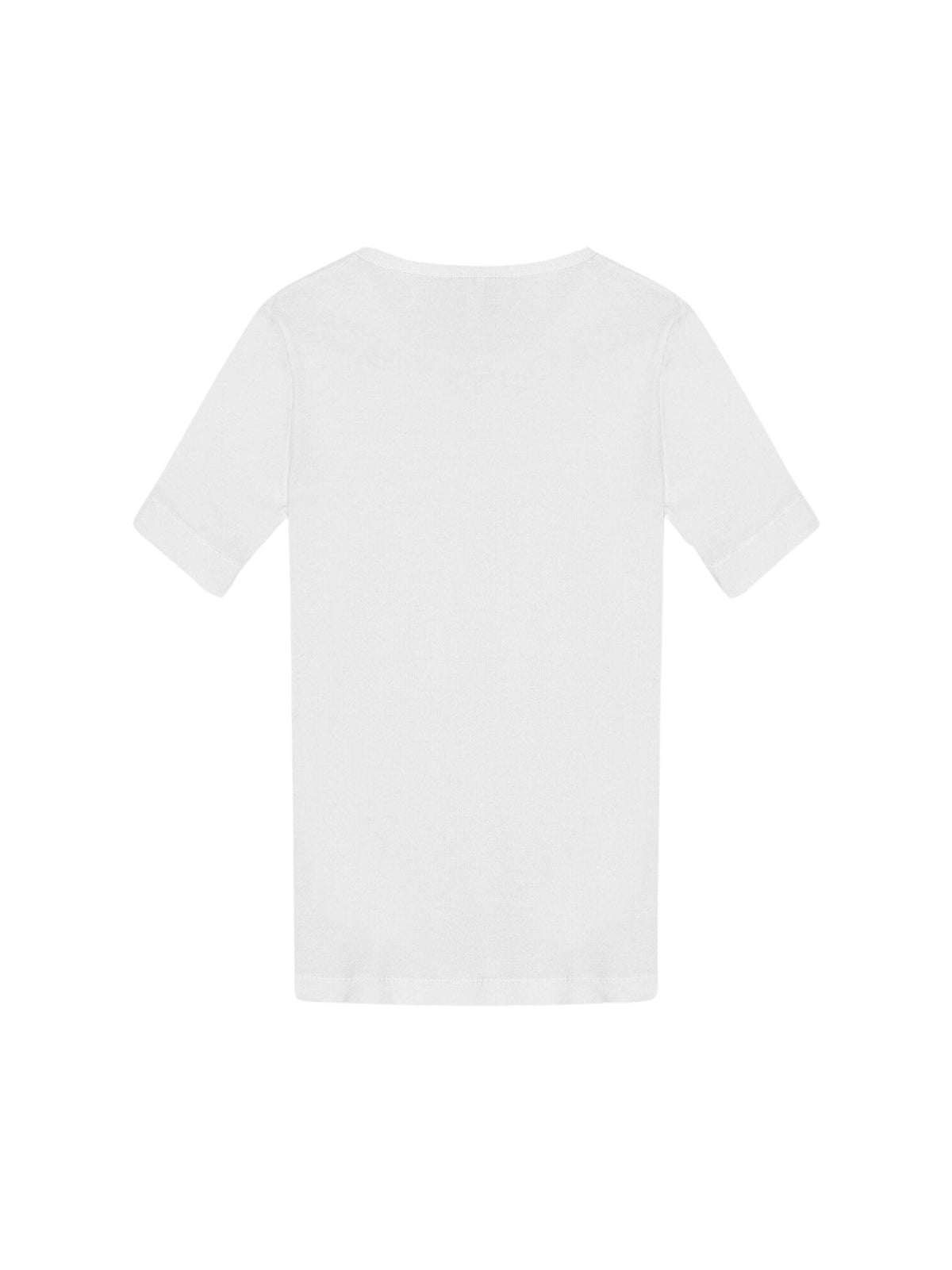 Soft Cotton Rib Short Sleeve T-Shirt / Bright White Womens GANNI 