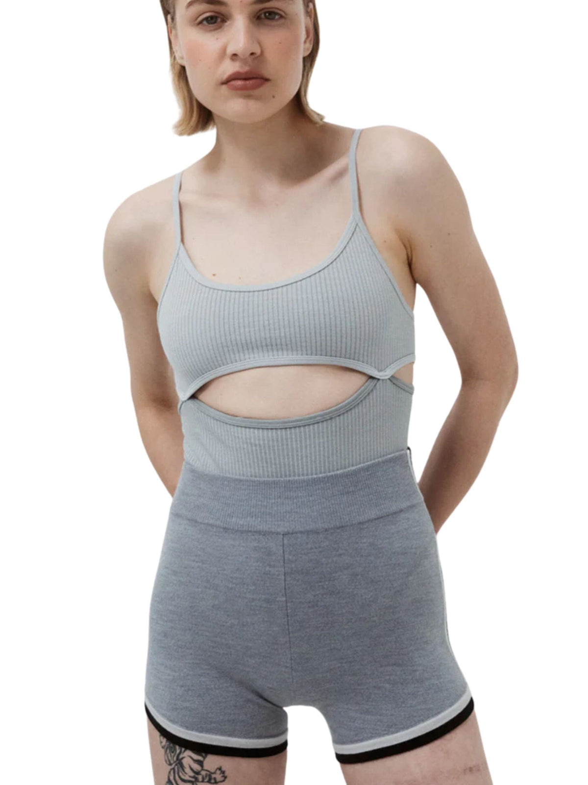 Splice Bodysuit / Silver Womens Nagnata 