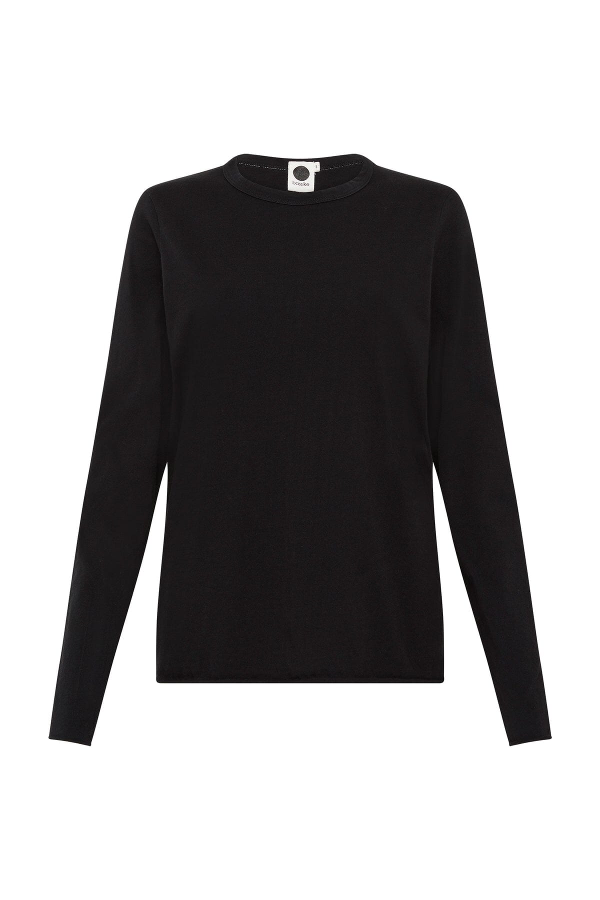 Split Back MidWeight Long Sleeve Top / Black Womens Bassike 