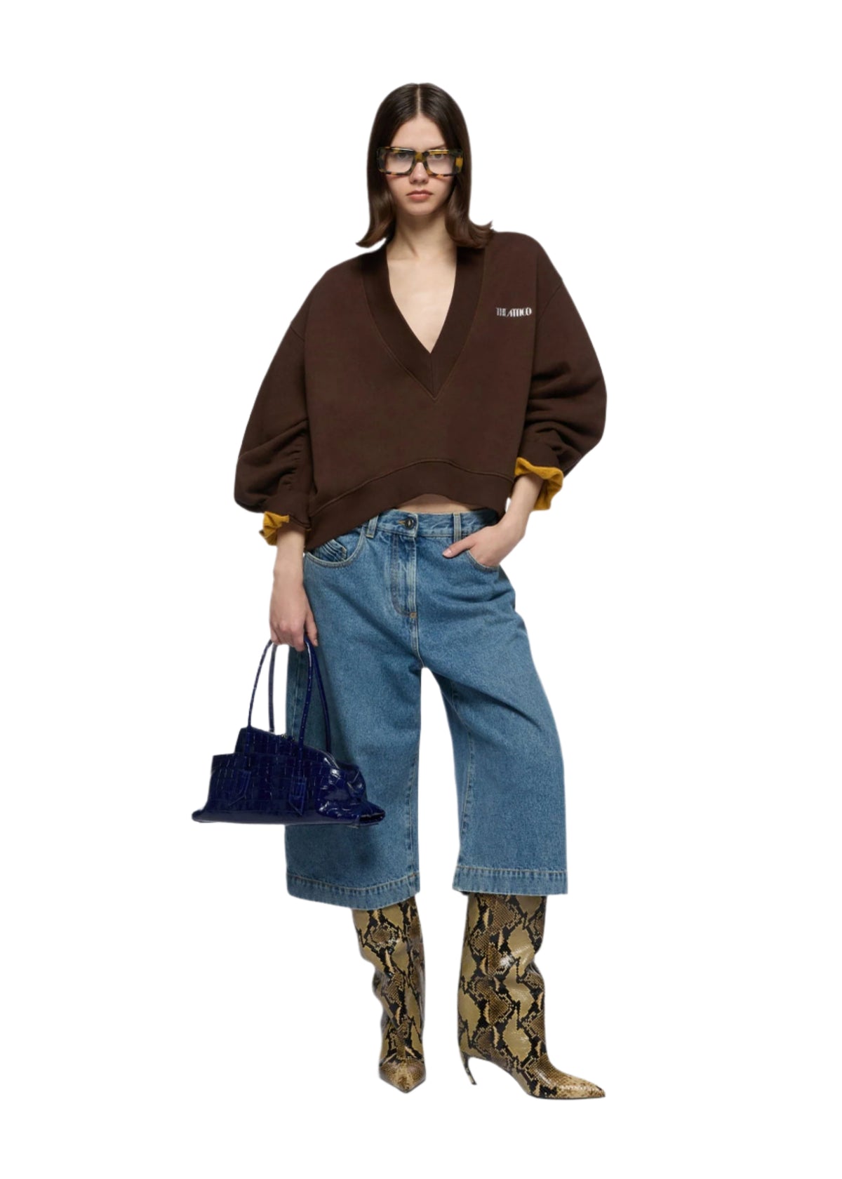 Sweatshirt Double American Fleece / Dark Brown Womens The Attico 