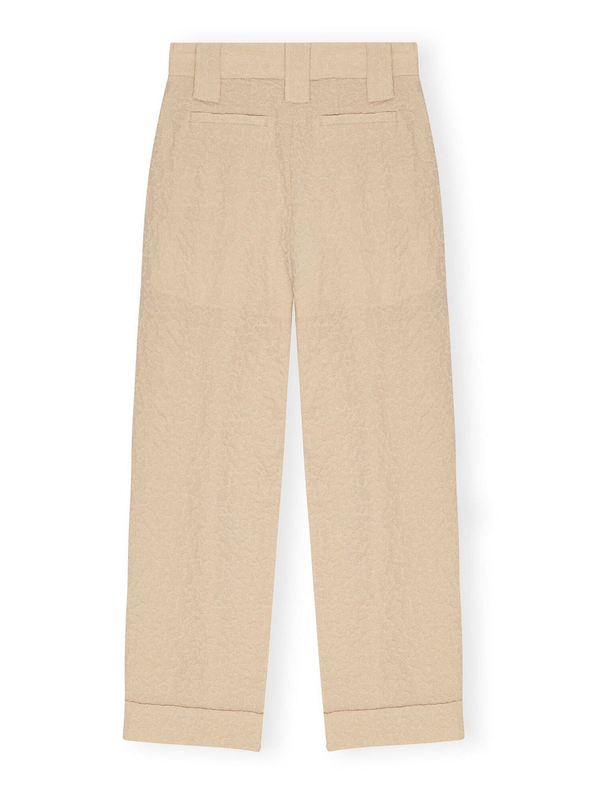 Textured Suiting Mid Waist Pants / Oyster Grey Womens GANNI 