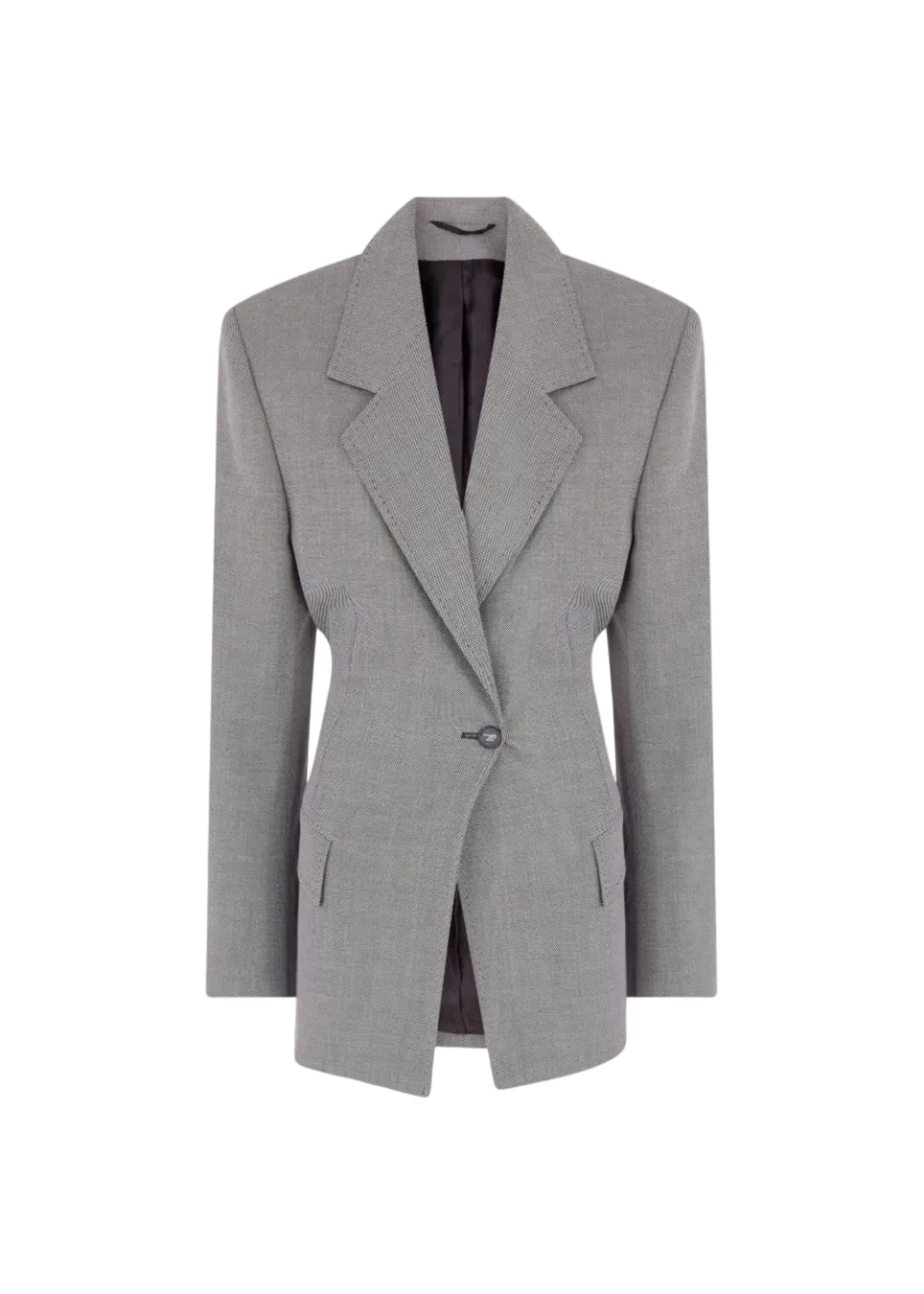 The Attico // Blazer Microdesign Tailoring / White & Black Womens The Attico 