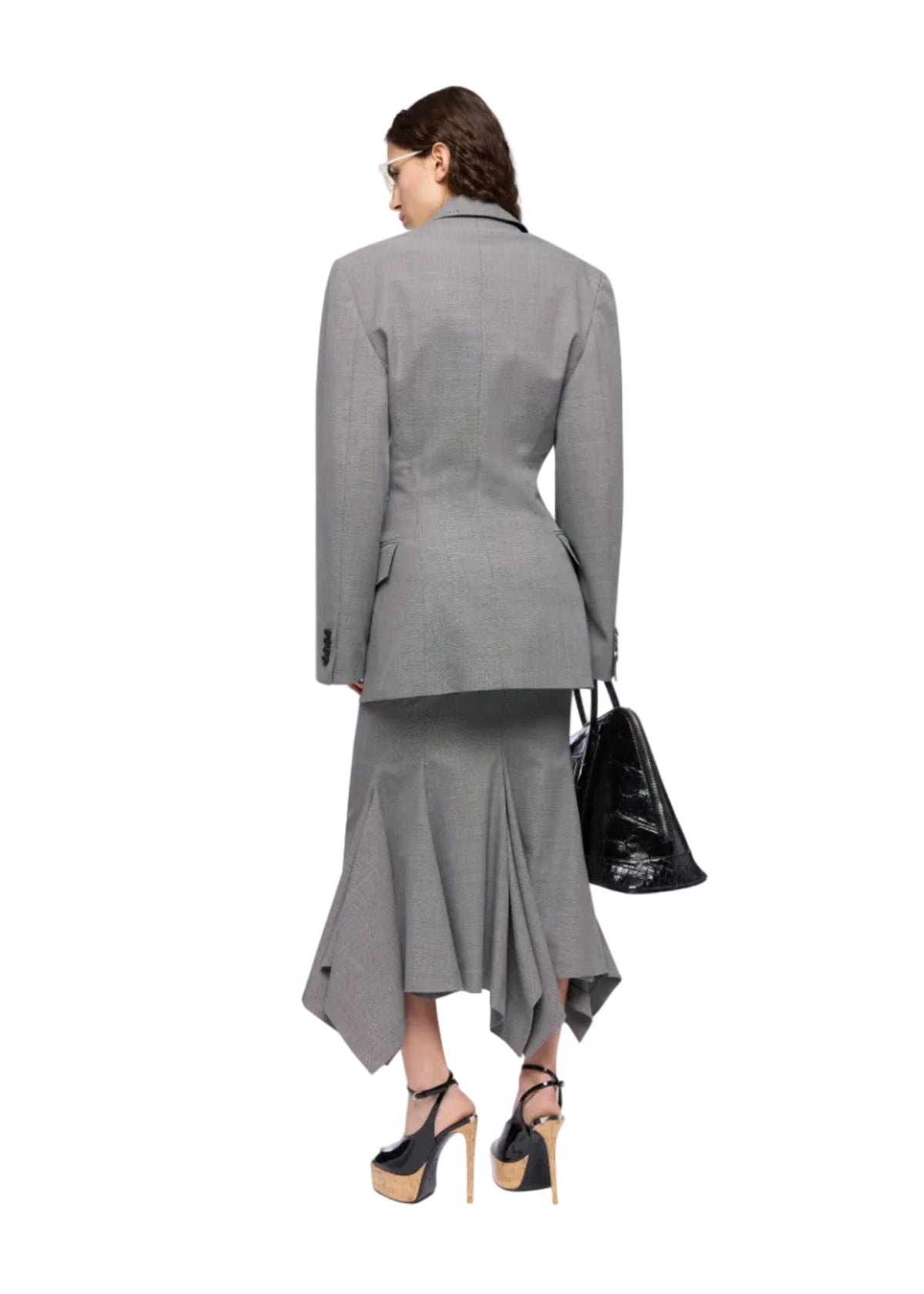 The Attico // Blazer Microdesign Tailoring / White & Black Womens The Attico 