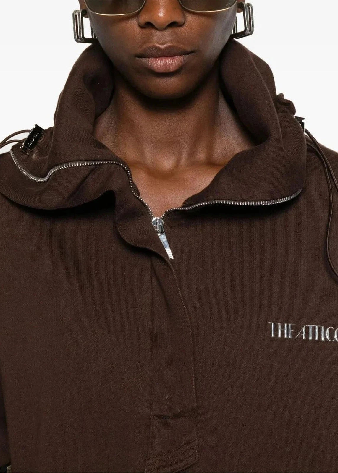 The Attico // Blouson Double American Fleece / Dark Brown Womens The Attico 
