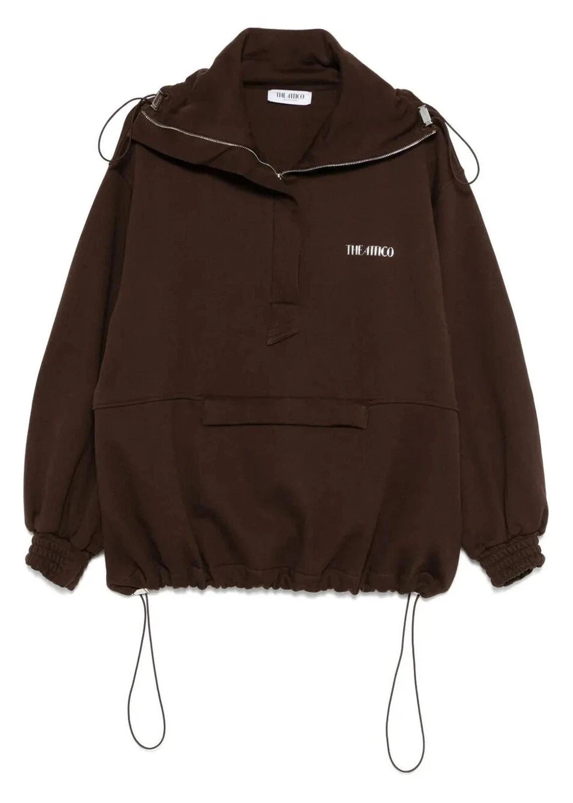 The Attico // Blouson Double American Fleece / Dark Brown Womens The Attico 