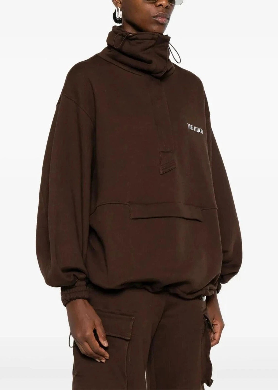 The Attico // Blouson Double American Fleece / Dark Brown Womens The Attico 