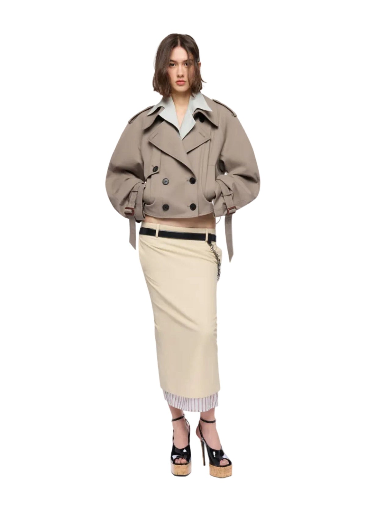 The Attico // Blouson Trench Gabardine / Toupe Grey Womens The Attico 