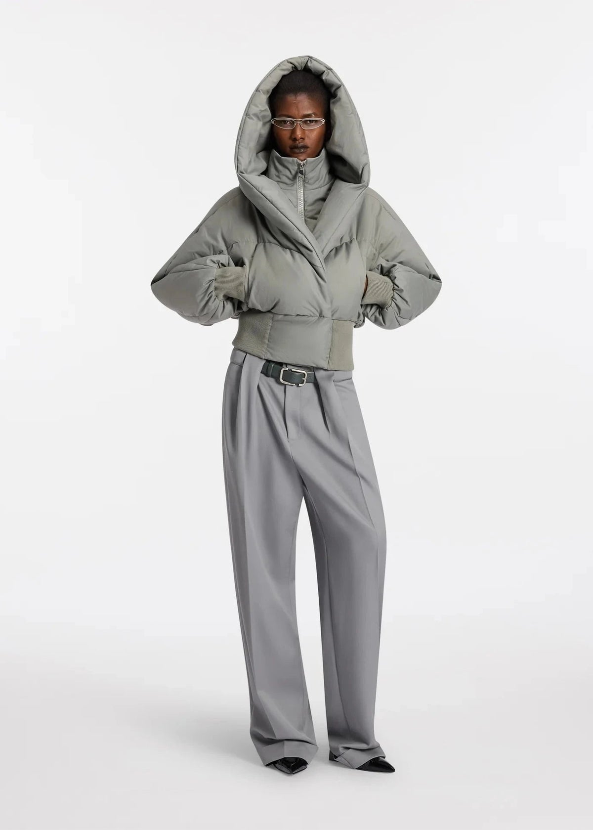 The Attico // Bomber Cotton Nylon / Taupe Grey Womens The Attico 
