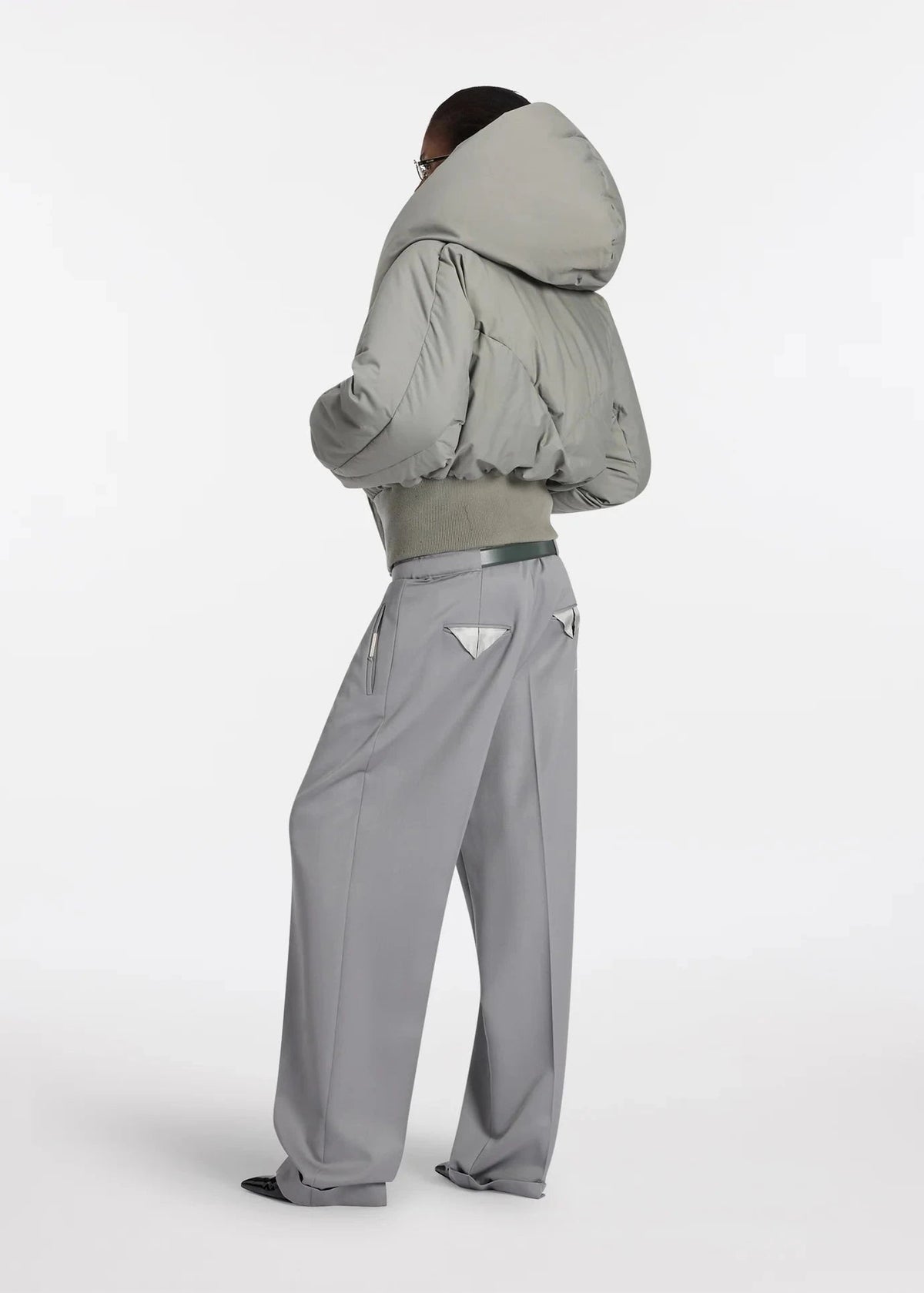 The Attico // Bomber Cotton Nylon / Taupe Grey Womens The Attico 