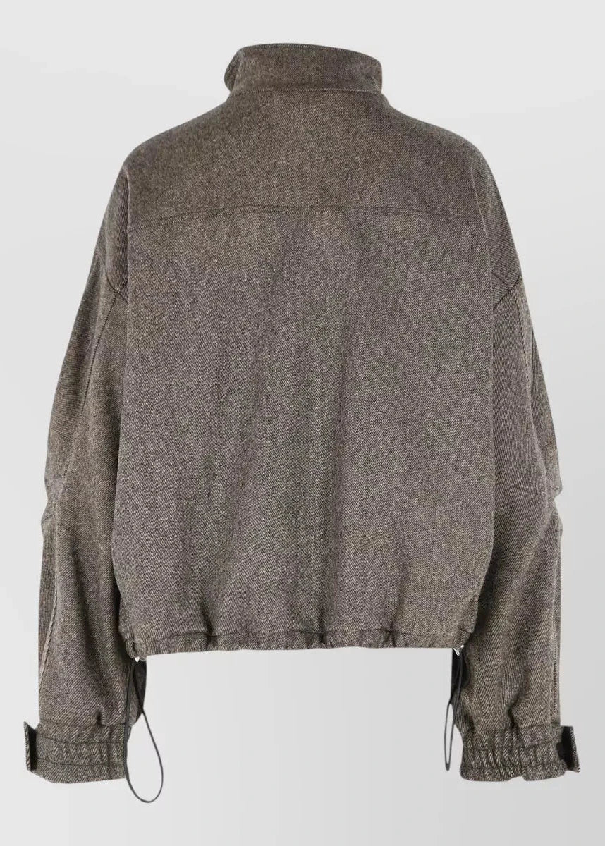 The Attico // Bomber Mix Wool Drill / Beige & Black Womens The Attico 