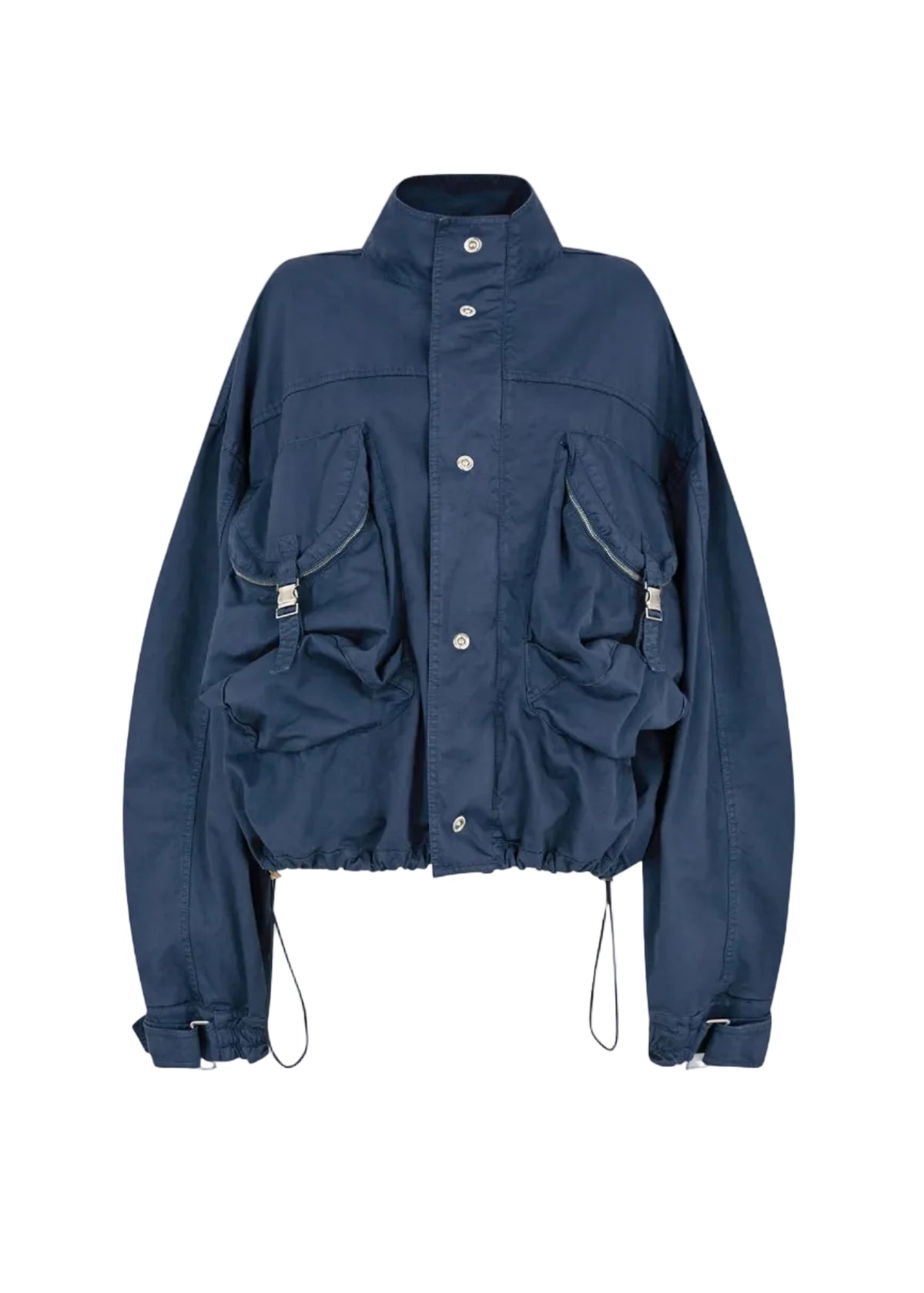 The Attico // Bomber Overdyed Cotton Gabardine / Washed Blue Womens The Attico 