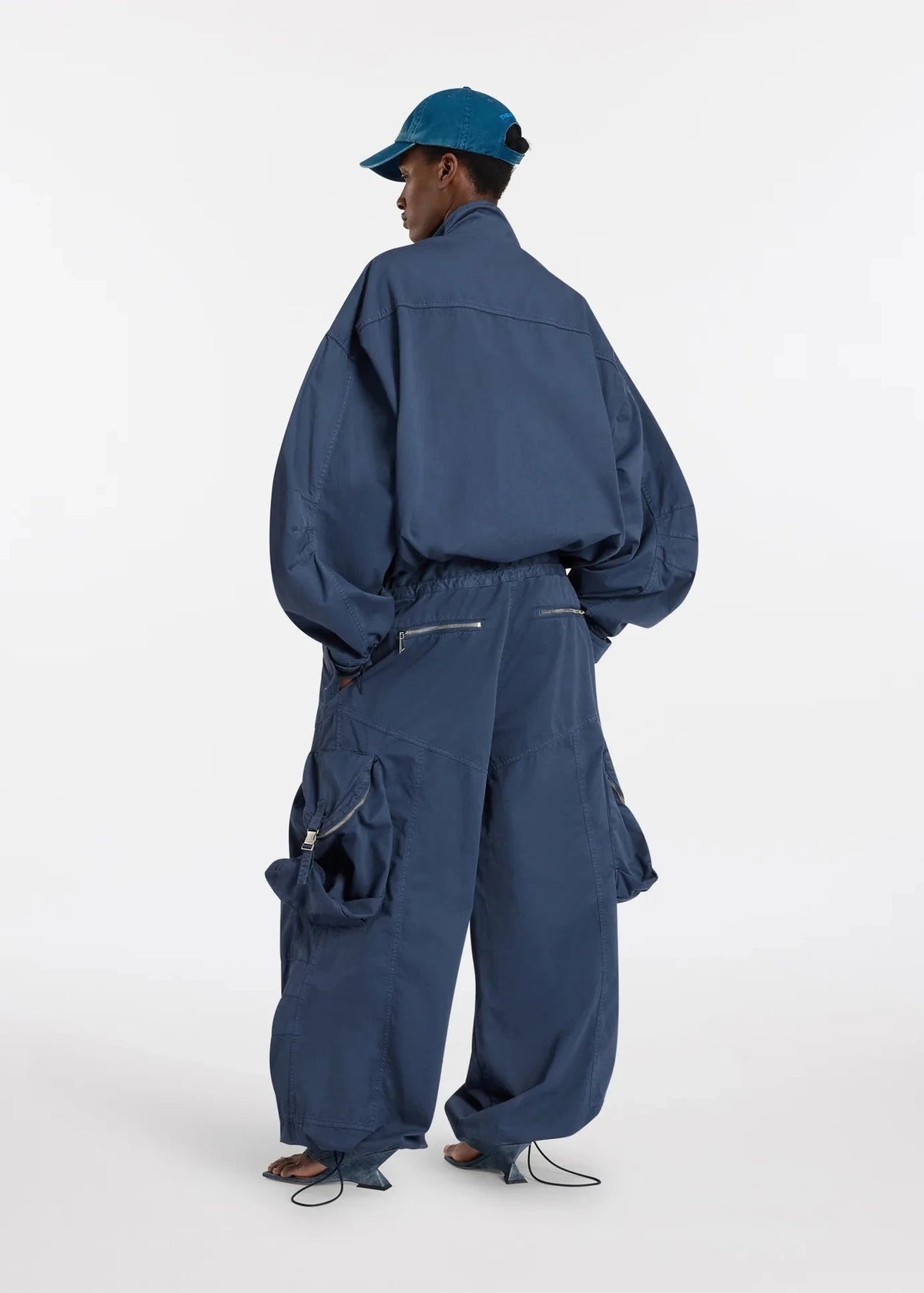 The Attico // Bomber Overdyed Cotton Gabardine / Washed Blue Womens The Attico 