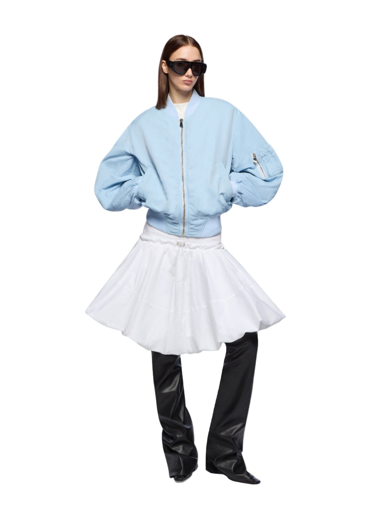 The Attico // Bomber Overdyed Nylon / Baby Blue Womens The Attico 