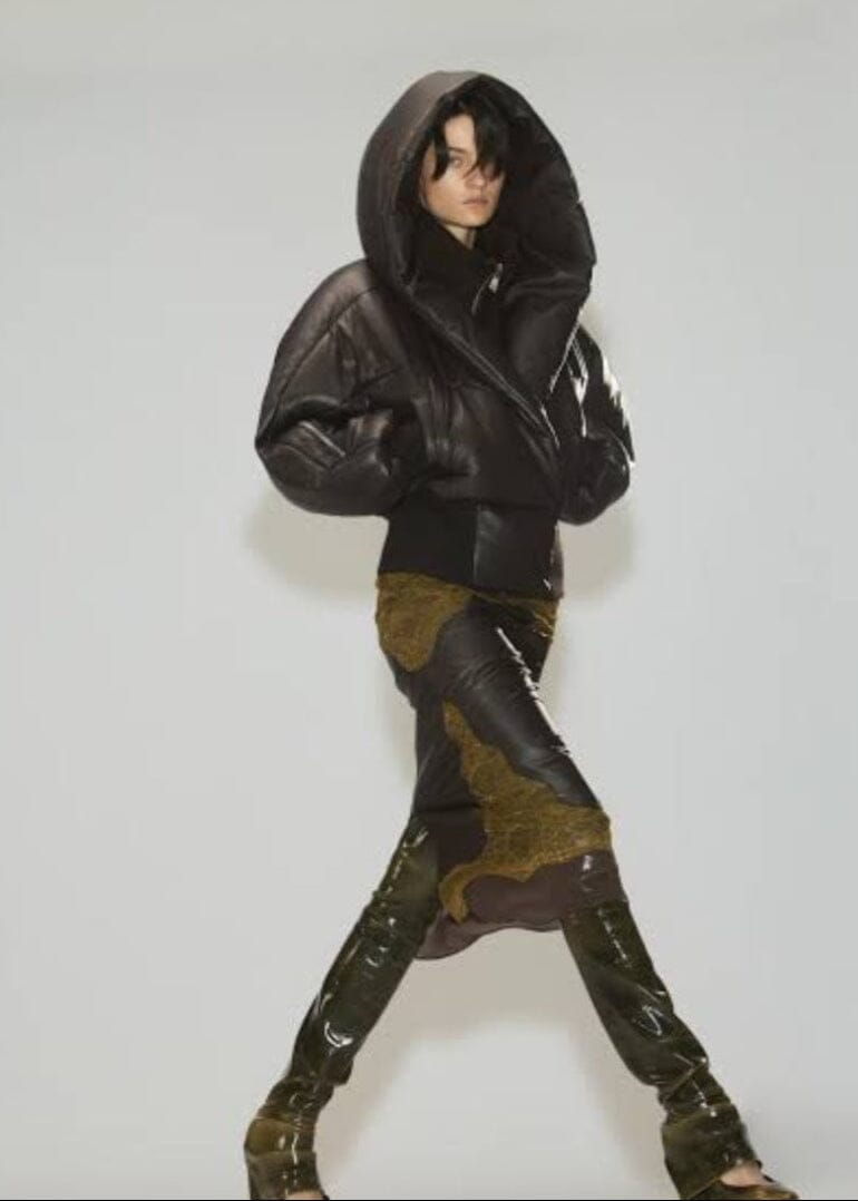 The Attico // Bomber Soft Nappa / Dark Brown Womens The Attico 