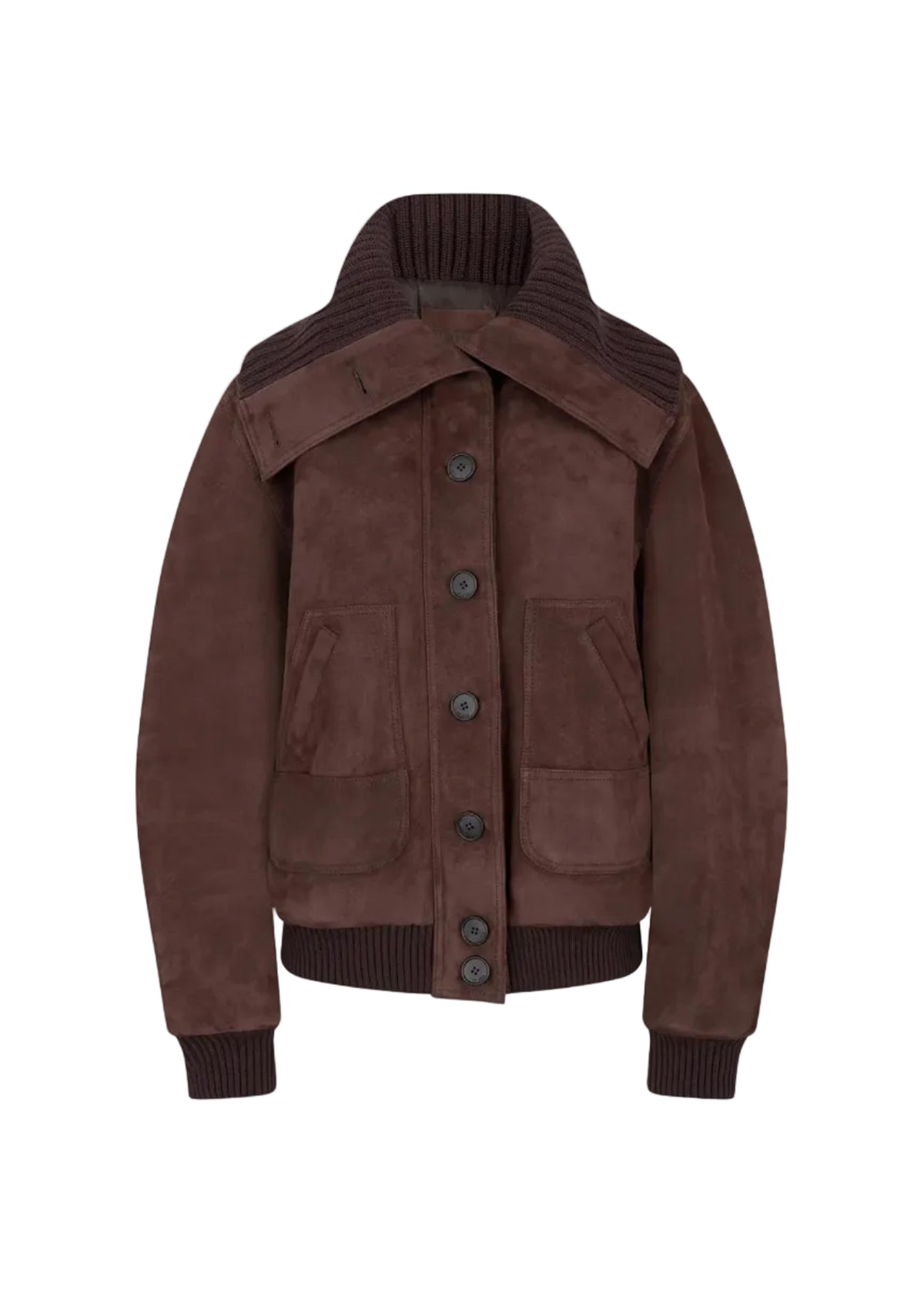 The Attico // Bomber Suede / Dark Brown Womens The Attico 