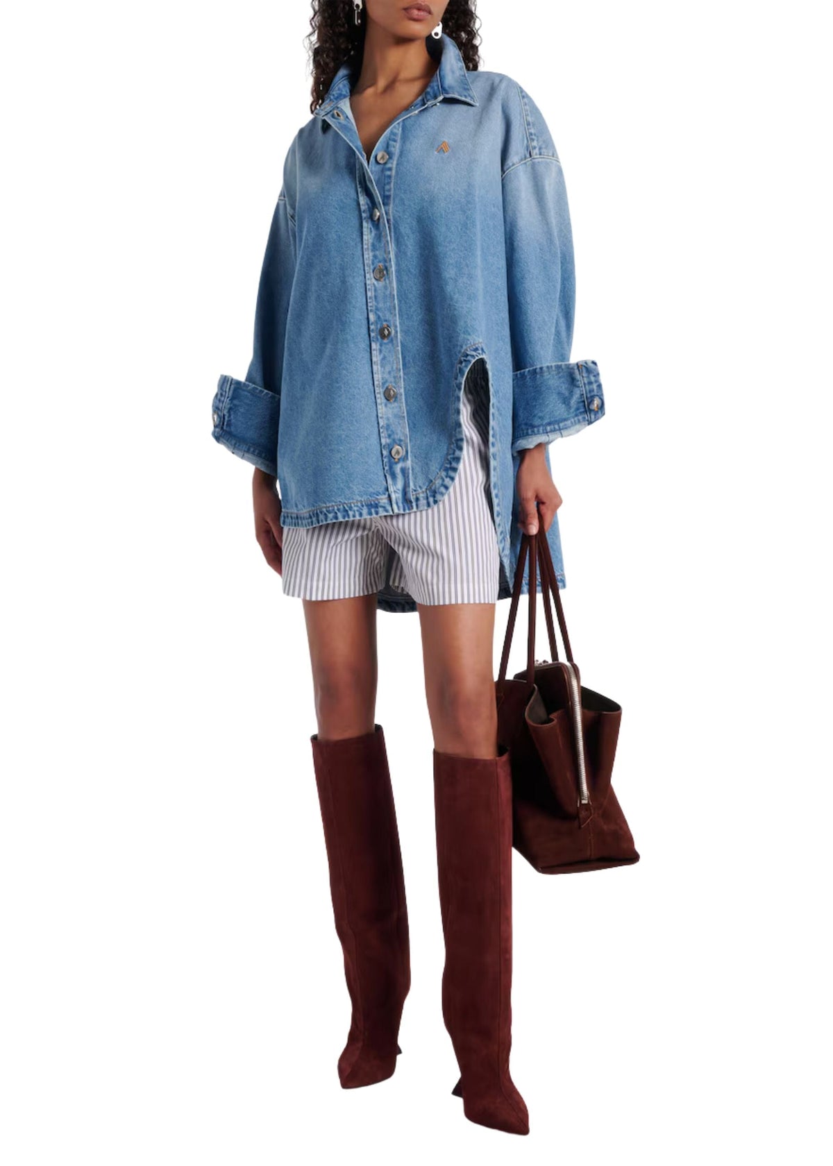 The Attico // Bomber Washed Denim / Sky Blue Womens The Attico 