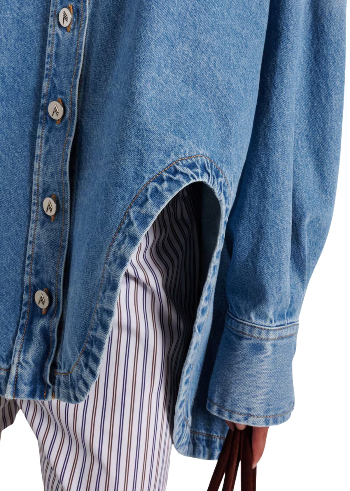 The Attico // Bomber Washed Denim / Sky Blue Womens The Attico 